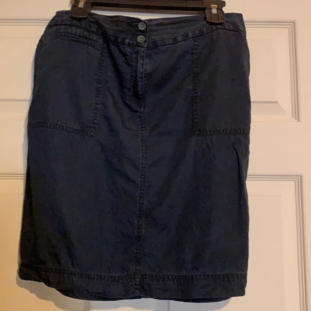 J. Jill Navy Blue Tencell Skirt